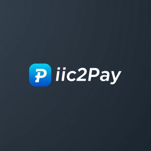 AI Design for create a logo for online payment app (payment done by scanning qr) for mobile by including white and blue colors app name is pic2pay.