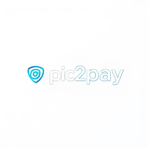 AI Design for create a logo for online payment app (payment done by scanning qr) for mobile by including white and blue colors app name is pic2pay.