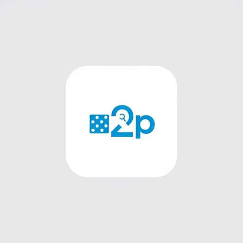 AI Design for create a logo for online payment app (payment done by scanning qr) for mobile by including white and blue colors app name is pic2pay