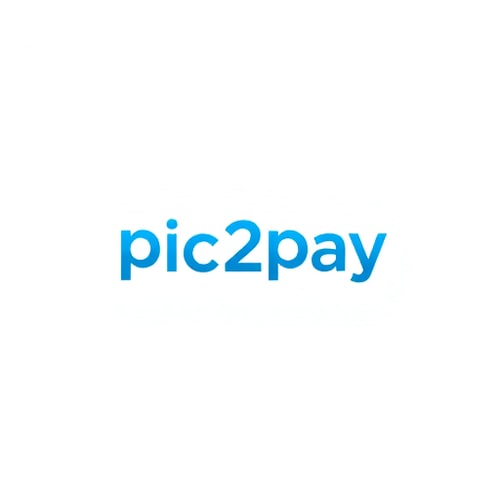 AI Design for create a logo for online payment app (payment done by scanning qr) for mobile by including white and blue colors app name is pic2pay.