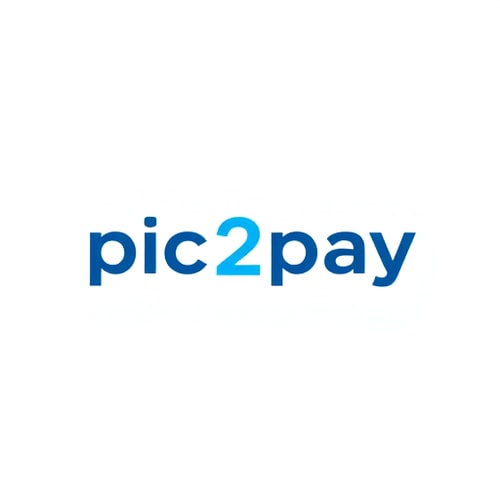 AI Design for create a logo for online payment app (payment done by scanning qr) for mobile by including white and blue colors app name is pic2pay.