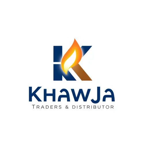 AI Design for Letterform logo for Khawaja Traders and Distributor, a petroleum gas company: A stylized "K" seamlessly integrated with a subtle gas flame or droplet motif, representing energy and distribution. Color palette of deep navy blue, a rich metallic gold, and a touch of vibrant orange for accent. Typography is a strong, modern sans-serif font that conveys reliability and professionalism. Design inspired by classic business logos with a contemporary edge, focusing on clean lines and balanced proportions. Visual execution will be a sleek, vector-based illustration with subtle gradients to add depth. Background type will be a clean white.
