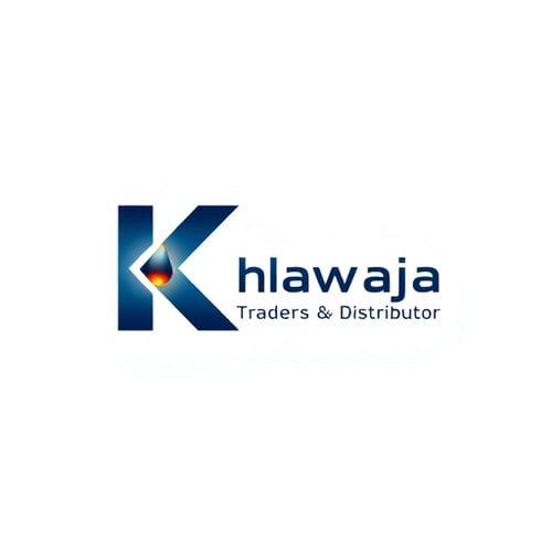 AI Design for Letterform logo for Khawaja Traders and Distributor, a petroleum gas company: A stylized "K" seamlessly integrated with a subtle gas flame or droplet motif, representing energy and distribution. Color palette of deep navy blue, a rich metallic gold, and a touch of vibrant orange for accent. Typography is a strong, modern sans-serif font that conveys reliability and professionalism. Design inspired by classic business logos with a contemporary edge, focusing on clean lines and balanced proportions. Visual execution will be a sleek, vector-based illustration with subtle gradients to add depth. Background type will be a clean white.