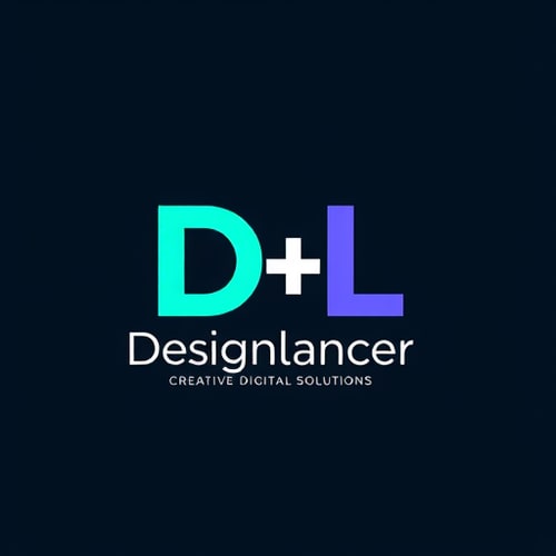 AI Design for I'm looking for a unique and creative logo for my company, "Designlancer," with the tagline "Creative Digital Solutions." here is my instagram profile - Use the letters "D+L" as a unique sign or icon, alongside the full word "Designlancer." - Background color versions: Dark. - Use my preferred colors #7efdd4 to #9bee68 for the "D+L" sign only (not for the text). - Font should be "Unbounded" and other clean, modern script or sans-serif options. Important Notes: - The "D+L" symbol should be unique enough to stand alone as an icon. - The design must feel professional, bold, and timeless while still being creative. 