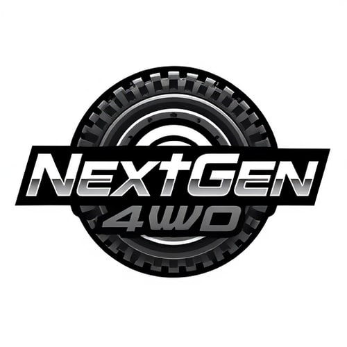 AI Design for I’ve just launched a company called “NextGen 4WD” that designs and manufactures innovative off-road and camping accessories here in Australia, and I need a logo that captures that forward-thinking spirit. The look I’m after is unmistakably modern and sleek—think polished chrome or deep black tones—yet I’m happy to see your professional twists on the palette if it helps the mark stand out on web storefronts, product packaging and vehicle wraps.in HD in logo add also a jeep tyre