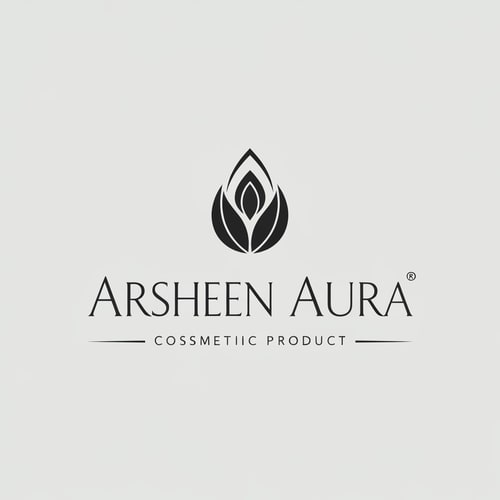 AI Design for logo design for a cosmetic product brand named , Arheen Aura and the word Arsheen Aura must look like a single word while they still hold a separate position for the viewer's eyes