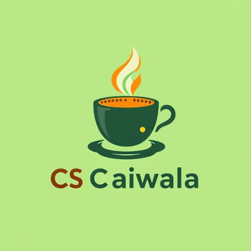 AI Design for i want the CS Chaiwala logo to combine:☕ Tea cup (chai element)💻 Laptop / PC (tech vibe)👨🎓 Student or 👨💼 IT employee (target audience)👨💻 Coding symbols (</> or terminal-style text)