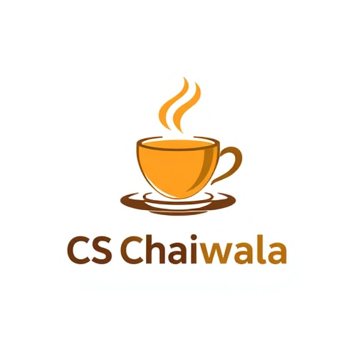 AI Design for i want the CS Chaiwala logo to combine:☕ Tea cup (chai element)💻 Laptop / PC (tech vibe)👨🎓 Student or 👨💼 IT employee (target audience)👨💻 Coding symbols (</> or terminal-style text)