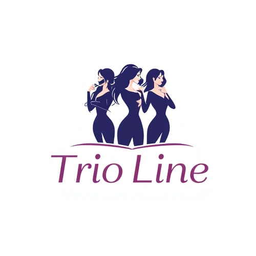 AI Design for logo of "Trio Line" with 3 ladies