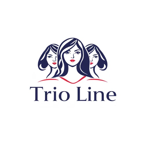 AI Design for logo of "Trio Line" with 3 ladies
