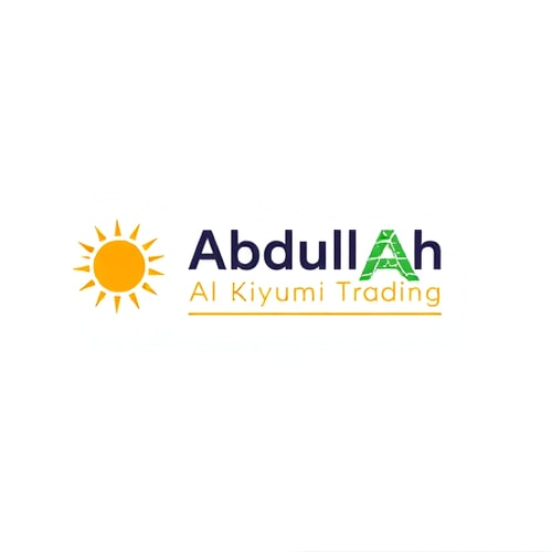 AI Design for Logo design, 3–4 variations for "Abdullah Al Kiyumi Trading". Clean, modern corporate style. Sun icon on the left, green leaf on the right, solar panel texture on the letter "A". "Abdullah" in bold thick font, "Al Kiyumi Trading" in thin clean font. Line under text in orange and green. Minimal, professional, vector style, white background, no mockups, no 3D. --v 6 --ar 1:1 --q 2 --style 4b
