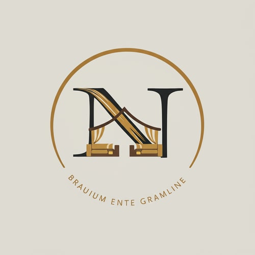 AI Design for Instagram logo design for "Nest & Nook". Clean circular icon with elegant monogram "N&N". Soft curves suggesting sofa/cushion comfort. Neutral palette (beige + charcoal + muted gold). Minimalist, luxury, trendy.