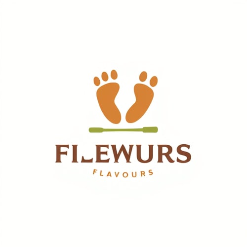 AI Design for footprints&flavours make this logo bold standrard compressed 3modern