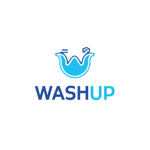 AI Design for i want to make monogram type logo for laundry mobile app which name is WASHUP give me some logo