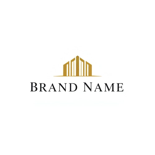 AI Design for Minimalist logo for a luxury brand named "Brand Name": Refined stroke weights for optical balance, angles aligned to 30°/60° architectural rhythm, foundation base thickness increased by 10%, simplified apex, decorative noise removed. Flat vector look, luxury minimal, white background.