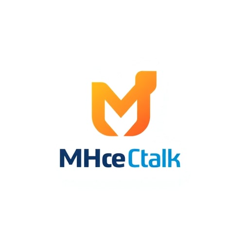 AI Design for need a chat logo company name mhe talk