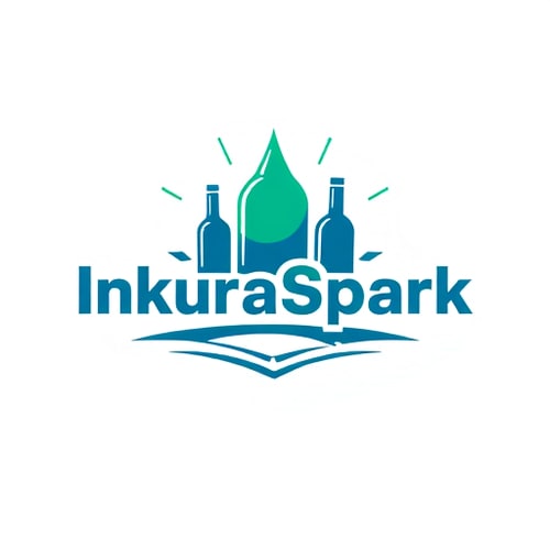AI Design for a cover page picture for inkuraSpark with cutomised t shirts or bottles desgin ebooks related 