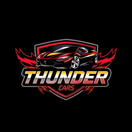 AI Design for design a logo of THUNDER CARS company