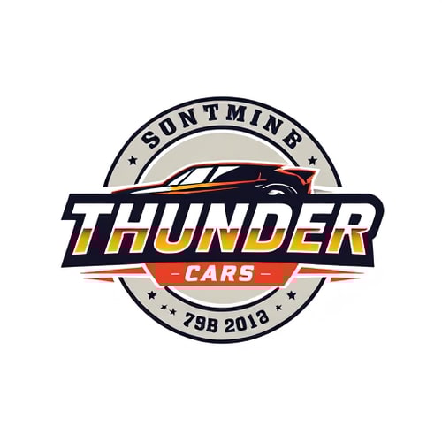 AI Design for design a logo of THUNDER CARS company in a classic style