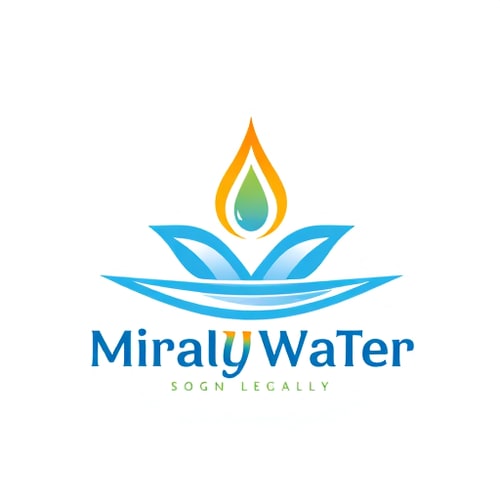 AI Design for Miracle water genrate logo basic element related water simple 1 colour logo