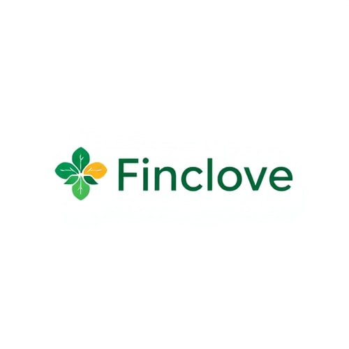 AI Design for Minimalist icon for a finance and tax company named "Finclove": abstract representation of a clove integrated with financial elements, emerald green and gold color palette, clean sans-serif typography. Design with a modern and professional influence, incorporating subtle gradients and sharp lines for visual execution, and a solid white background.