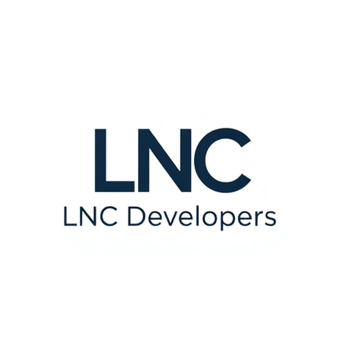 AI Design for A minimal and stylish monogram logo for LNC Developers, with the initials ‘LNC’ in bold, modern typography. ‘Developers’ written below in a clean sans-serif font. Single-color vector logo (black or navy blue), elegant and timeless design.