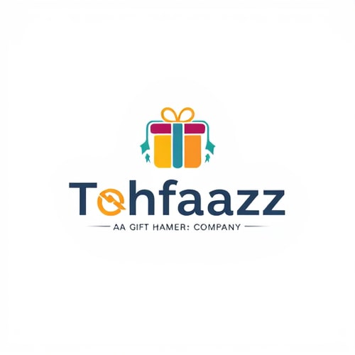 AI Design for i want the logo for the company named tohfaazz a gift hamer company