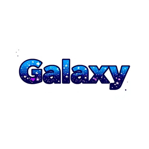 AI Design for Galaxy Text Logo – text filled with stars, space, or galaxy patterns.