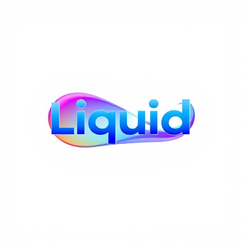 AI Design for Liquid Gradient Logo – smooth, flowing liquid color transition inside text.