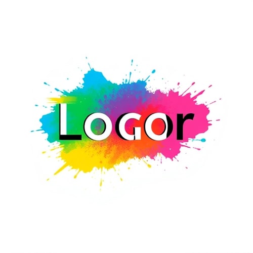 AI Design for Color Splash Logo – paint splash or brush effect behind text.