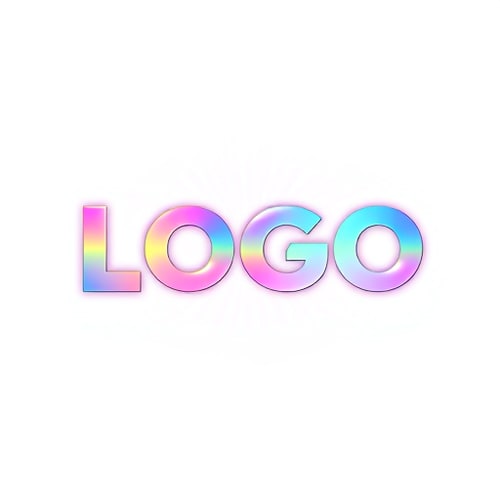 AI Design for Holographic Logo – shiny rainbow-like hologram text effect.