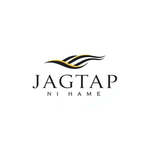 AI Design for "Create a minimalist premium logo for 'Jagtap Farms' with a flowing, abstract wave or line-based icon symbolizing innovation and continuity. The company name should be in sleek, uppercase typography with generous spacing. Keep the design versatile and scalable, using a neutral black-and-white palette with optional metallic accents for luxury."