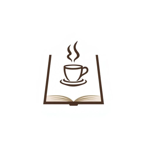 AI Design for Minimalist modern flat logo design. A closed book standing upright, with a simple coffee cup icon drawn on its cover. The design must be very clean, sleek, and contemporary, similar in simplicity and recognizability to the Apple logo. Use flat vector