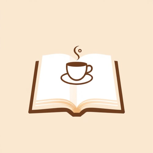 AI Design for Minimalist flat logo design, a book with a simple coffee cup icon drawn on its cover, modern clean lines, contemporary flat style, easy to print and scale, vector logo, monochrome or neutral colors, elegant and cozy feeling --no text --v 6 --ar 1:1 --q 2