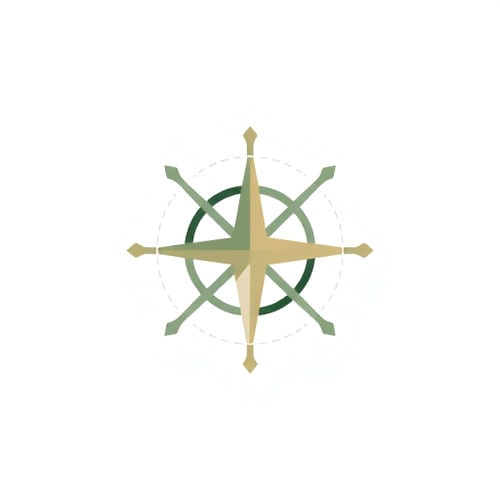 AI Design for Abstract logo for a modern furniture design studio named "Helm Studio": A clean, emblem representation of a helm or compass rose integrated with subtle furniture elements like lines or angles, or grid form symbolizing guidance and craftsmanship. Color palette: green, grays, white and a touch of warm wood tone. Typography: A lacre with good legibility. Design: Scandinavian and mid-century modern influence. Visual execution: Flat design with precise lines and balanced composition. Background: Transparent.