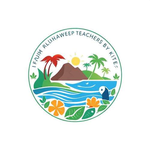 AI Design for create a logo on the theme -AI training for Lakshadweep teachers by Kite ,Kerala ,logo shape round include images of Lakshadweep & Kerala culture