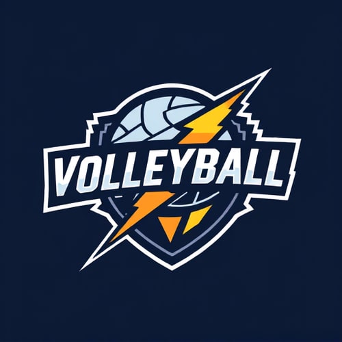 AI Design for can u create logo for volleyball team with lightning theme please