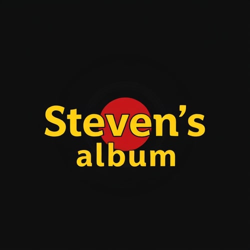 AI Design for make a record labelled type for the word "Steven's album"