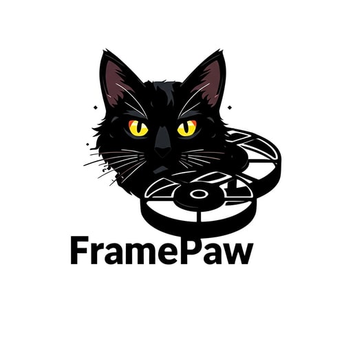 AI Design for add an unrolled video tape to the back of the cat