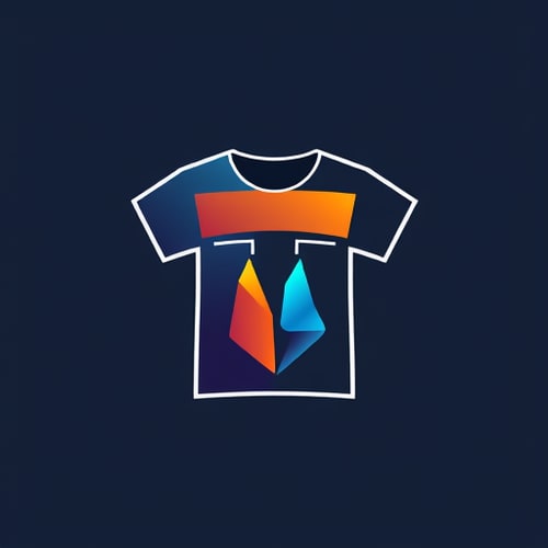 AI Design for Modern logo for a creative t-shirt printing business. Imagine a T-shirt made of soft, flexible geometric shapes