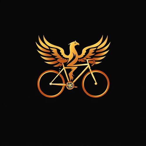 AI Design for I want a logo that is very modern and luxuriousCombining a phoenix and a bicycle
