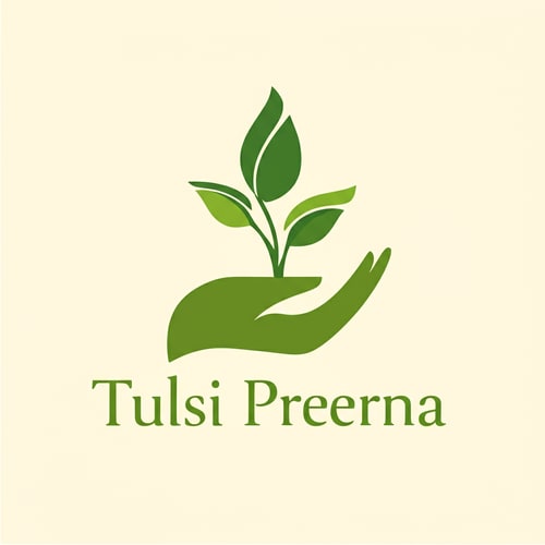 AI Design for make a logo where hand is holding tulsin plant