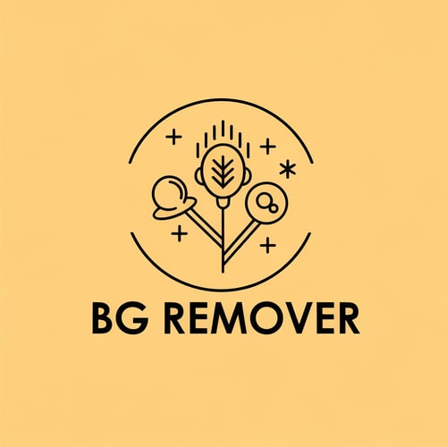 AI Design for generate a logo for bg remover website, don't mention the any text use unique icons ,that tells about the website detail way.