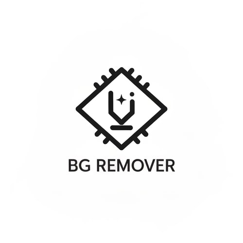 AI Design for generate a logo for bg remover website, don't mention the any text use unique icons ,that tells about the website detail way.
