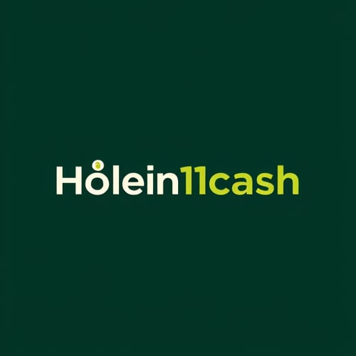 AI Design for Design a unique, modern, line-based logo for Holein1cash, a business that pays golfers for hole-in-ones. Avoid generic symbols — creatively integrate golf and money, such as a golf ball with a subtle dollar sign in its dimples or a golf hole with a flag transforming into a dollar bill. Use greens, whites, and golds with clean, modern sans-serif typography. Keep the design minimal, professional, and visually striking, using mostly lines and simple shapes, with subtle shadows or depth for interest. Ensure it is readable and memorable but creative.