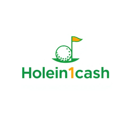 AI Design for Design a unique, modern, line-based logo for Holein1cash, a business that pays golfers for hole-in-ones. Avoid generic symbols — creatively integrate golf and money, such as a golf ball with a subtle dollar sign in its dimples or a golf hole with a flag transforming into a dollar bill. Use greens, whites, and golds with clean, modern sans-serif typography. Keep the design minimal, professional, and visually striking, using mostly lines and simple shapes, with subtle shadows or depth for interest. Ensure it is readable and memorable but creative.