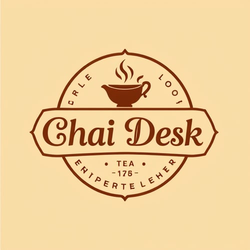 AI Design for assigine you as 20 years of exprience in logo disigning i want logo for tea stall name is The Chai Desk i want classy logo my stall is on high street give me atractive logo give me best 10 option