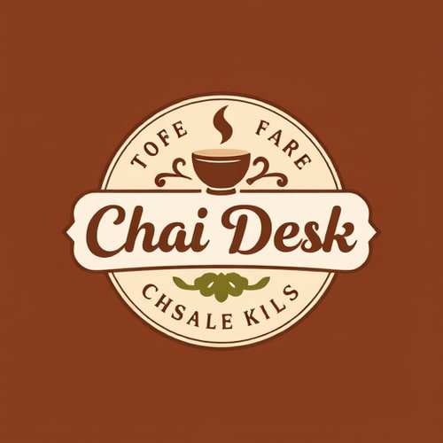 AI Design for assigine you as 20 years of exprience in logo disigning i want logo for tea stall name is The Chai Desk i want classy logo my stall is on high street give me atractive logo give me best 10 option