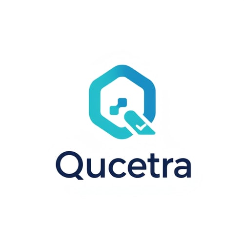 AI Design for Logo design for "Qucetra". Create a modern and minimalist symbol that combines quality, process, and improvement. Explore variations with:- A stylized letter Q with a checkmark integrated into the tail- A Q with a circular arrow showing continuous improvement- A hexagon or gear shape symbolizing structure and systems- A pathway or flow diagram inside the shape to represent processesThe design should be clean, professional, and geometric with flat vector style. Use blue, teal, and green tones to reflect trust, growth, and innovation. Pair the symbol with a modern sans-serif wordmark for the company name. Scalable, suitable for both digital and print branding.
