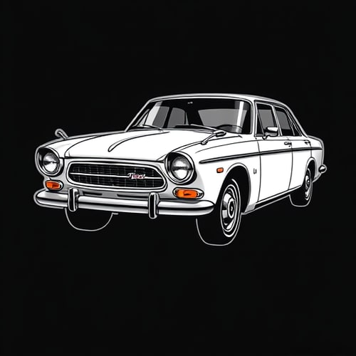 AI Design for create a logo like toyota corona 1960's model